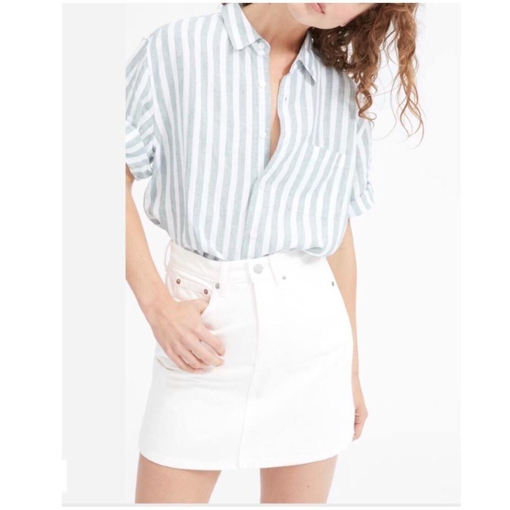 Everlane White Denim Mini Skirt